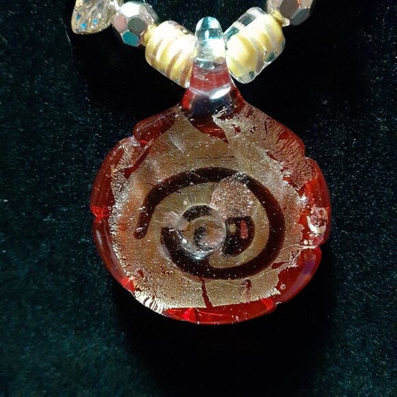 22" Handmade Art Glass Necklace - Picture 3 of 6